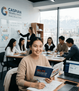 Преподаватель Caspian проводит аудит Writing Task 2 на курсе подготовка к экзамену IELTS.