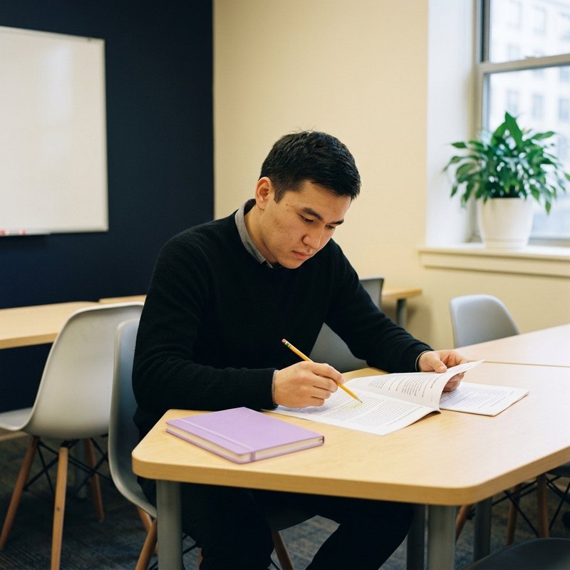 студент работает с текстами IELTS Reading на время
